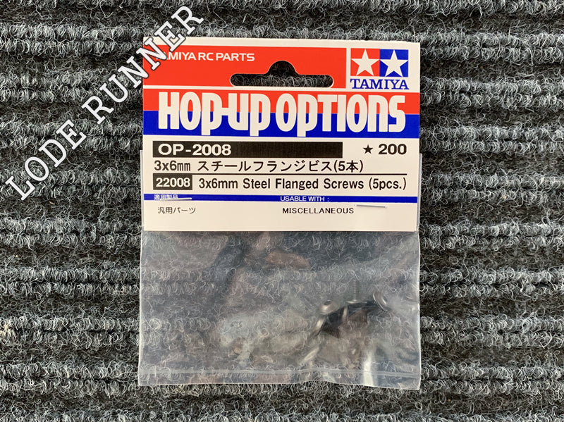 Tamiya 22008 - 3x6mm STEEL FLANGED SCREWS (5PCS.)