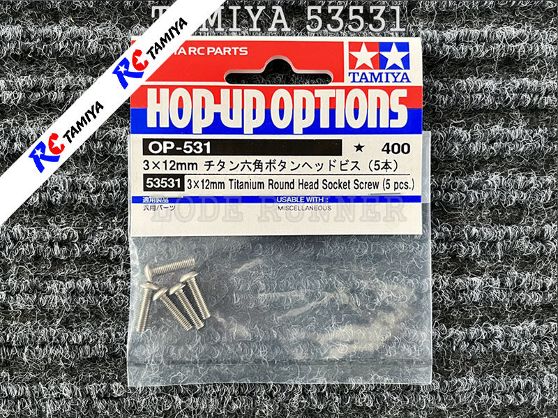 Tamiya 53531 - Titanium Round Head Socket Screw (3x12mm)