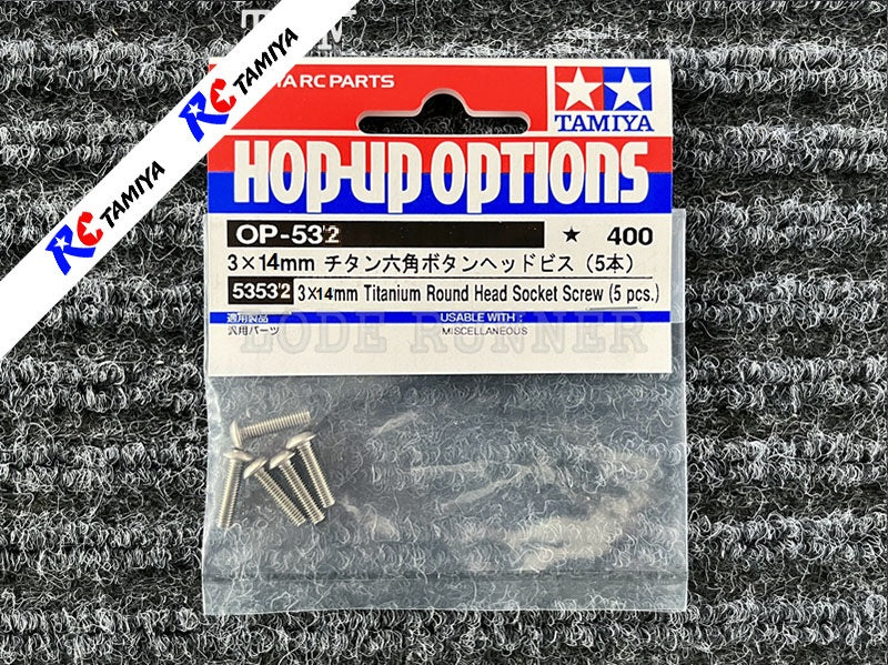 Tamiya 53532 - Titanium Round Head Socket Screw (3x14mm)