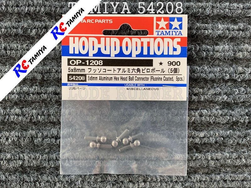 Tamiya 54208 - Aluminium Hex Head Ball Connector Fluorine Coated (5x8mm)